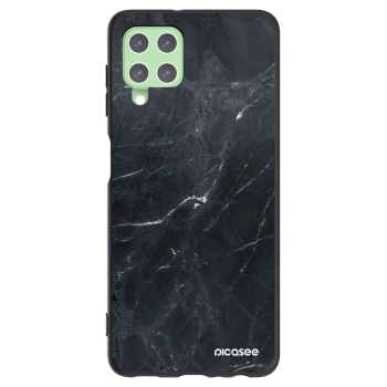 Picasee Μαύρη θήκη σιλικόνης για Samsung Galaxy A22 A225F 4G - Black marble