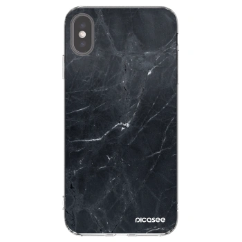 Picasee διαφανής θήκη σιλικόνης Apple iPhone XS Max - Black marble