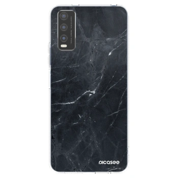 Picasee διαφανής θήκη σιλικόνης Vivo Y20s - Black marble