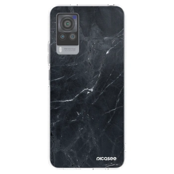Picasee διαφανής θήκη σιλικόνης Vivo X60 Pro 5G - Black marble