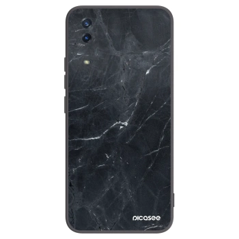 Picasee Μαύρη θήκη σιλικόνης για Vivo Y11s - Black marble