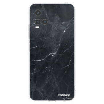 Picasee διαφανής θήκη σιλικόνης Vivo Y33s - Black marble