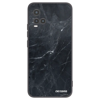 Picasee Μαύρη θήκη σιλικόνης για Vivo Y33s - Black marble