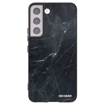 Picasee Μαύρη θήκη σιλικόνης για Samsung Galaxy S22 5G - Black marble