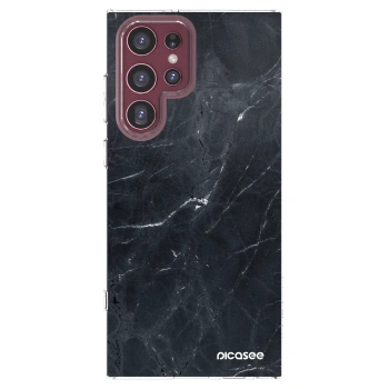 Picasee διαφανής θήκη σιλικόνης Samsung Galaxy S22 Ultra 5G - Black marble