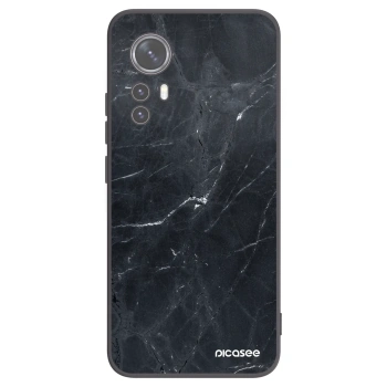 Picasee Μαύρη θήκη σιλικόνης για Xiaomi 12 - Black marble