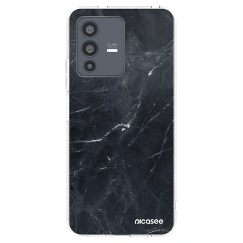 Picasee διαφανής θήκη σιλικόνης Vivo V23 5G - Black marble
