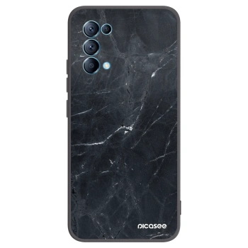 Picasee Μαύρη θήκη σιλικόνης για OPPO Reno 5 5G - Black marble