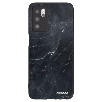 Picasee Μαύρη θήκη σιλικόνης για OPPO A16 - Black marble