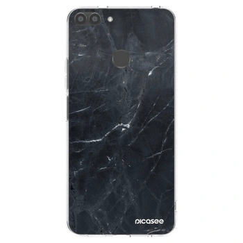 Picasee διαφανής θήκη σιλικόνης Huawei P Smart - Black marble