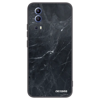Picasee Μαύρη θήκη σιλικόνης για Vivo Y52 5G - Black marble