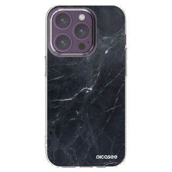 Picasee διαφανής θήκη σιλικόνης Apple iPhone 14 Pro - Black marble