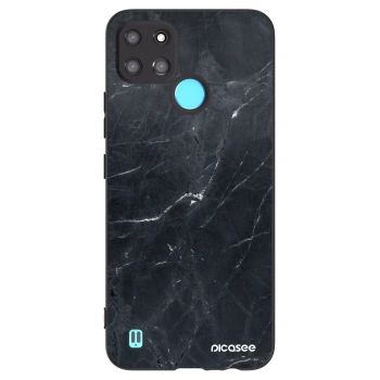 Picasee Μαύρη θήκη σιλικόνης για Realme C21Y - Black marble