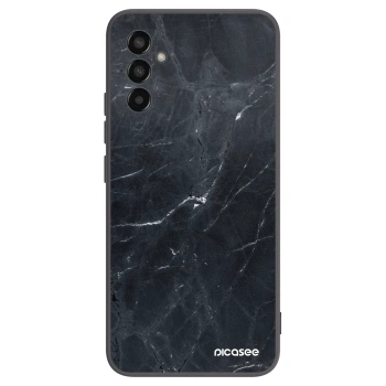 Picasee Μαύρη θήκη σιλικόνης για Samsung Galaxy M13 M135F - Black marble