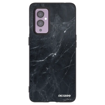 Picasee Μαύρη θήκη σιλικόνης για OnePlus 9 - Black marble