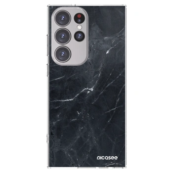 Picasee διαφανής θήκη σιλικόνης Samsung Galaxy S23 Ultra 5G - Black marble