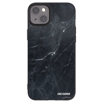 Picasee Μαύρη θήκη σιλικόνης για Apple iPhone 15 Plus - Black marble