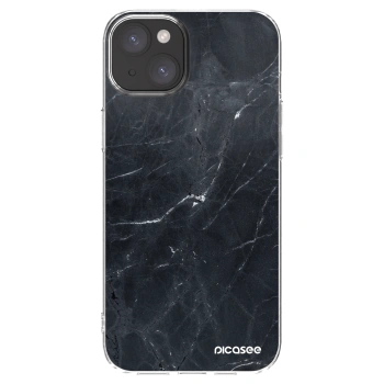 Picasee διαφανής θήκη σιλικόνης Apple iPhone 15 Plus - Black marble