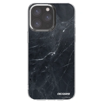 Picasee διαφανής θήκη σιλικόνης Apple iPhone 15 Pro Max - Black marble