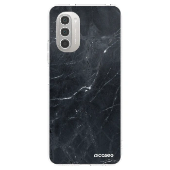 Picasee διαφανής θήκη σιλικόνης Motorola Moto G51 - Black marble