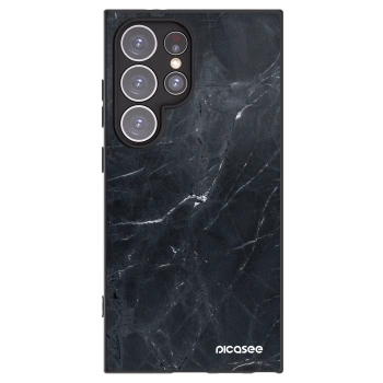 Picasee Μαύρη θήκη σιλικόνης για Samsung Galaxy S24 Ultra S928B 5G - Black marble