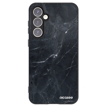 Picasee Μαύρη θήκη σιλικόνης για Samsung Galaxy S23 FE S711B - Black marble