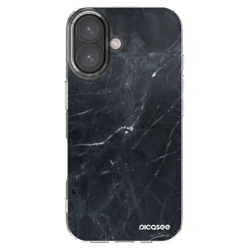 Picasee διαφανής θήκη σιλικόνης Apple iPhone 16 - Black marble