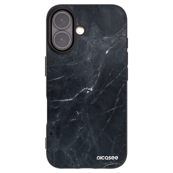 Picasee Μαύρη θήκη σιλικόνης για Apple iPhone 16 - Black marble