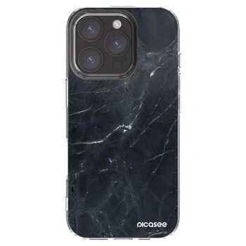 Picasee διαφανής θήκη σιλικόνης Apple iPhone 16 Pro - Black marble