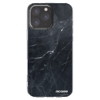 Picasee διαφανής θήκη σιλικόνης Apple iPhone 16 Pro Max - Black marble