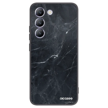 Picasee Μαύρη θήκη σιλικόνης για Vivo V40 SE 5G - Black marble