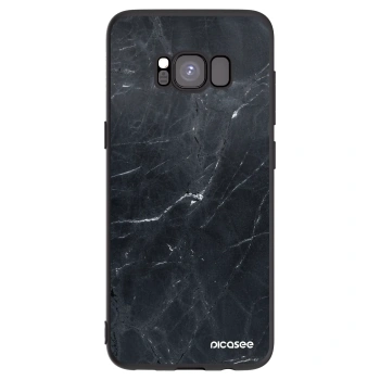 Picasee Μαύρη θήκη σιλικόνης για Samsung Galaxy S8 G950F - Black marble