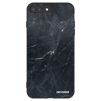 Picasee Μαύρη θήκη σιλικόνης για Apple iPhone 7 Plus - Black marble