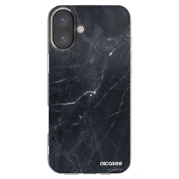 Picasee διαφανής θήκη σιλικόνης Apple iPhone 16 Plus - Black marble