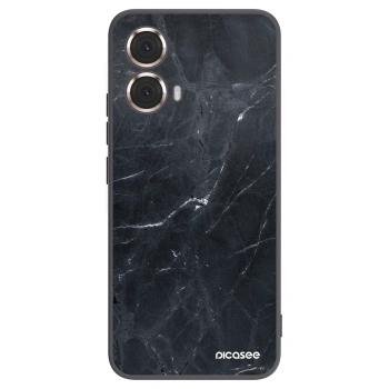 Picasee Μαύρη θήκη σιλικόνης για Motorola Moto G85 - Black marble