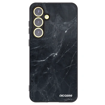 Picasee Μαύρη θήκη σιλικόνης για Samsung Galaxy S24 FE S721B - Black marble