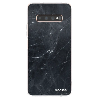 Picasee διαφανής θήκη σιλικόνης Samsung Galaxy S10 Plus G975 - Black marble