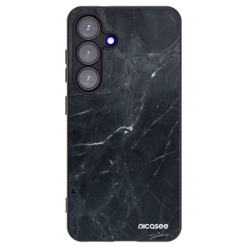 Picasee Μαύρη θήκη σιλικόνης για Samsung Galaxy S25 5G - Black marble