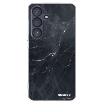 Picasee διαφανής θήκη σιλικόνης Samsung Galaxy S25 5G - Black marble