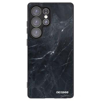 Picasee Μαύρη θήκη σιλικόνης για Samsung Galaxy S25 Ultra 5G - Black marble