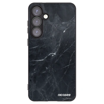 Picasee Μαύρη θήκη σιλικόνης για Samsung Galaxy S25+ 5G - Black marble