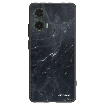 Picasee Μαύρη θήκη σιλικόνης για Motorola Moto G35 5G - Black marble