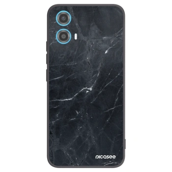 Picasee Μαύρη θήκη σιλικόνης για Motorola Moto G34 5G - Black marble