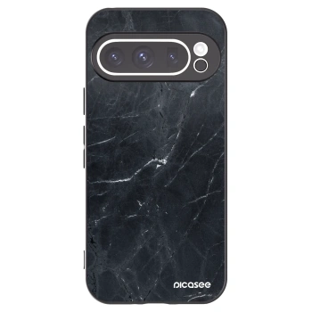 Picasee Μαύρη θήκη σιλικόνης για Google Pixel 9 Pro - Black marble