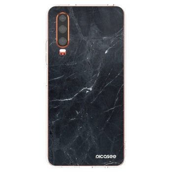 Picasee διαφανής θήκη σιλικόνης Huawei P30 - Black marble