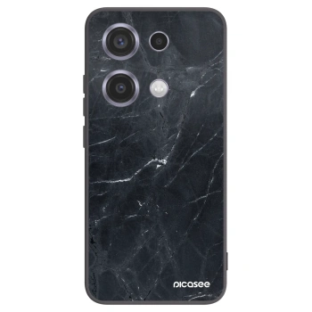Picasee Μαύρη θήκη σιλικόνης για Xiaomi Redmi Note 14S - Black marble