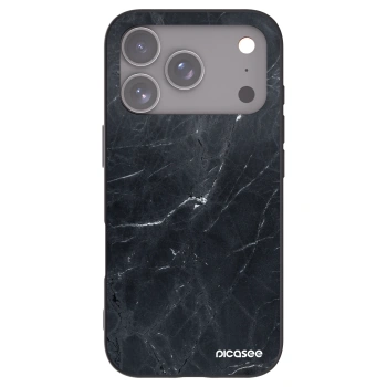 Picasee Μαύρη θήκη σιλικόνης για Apple iPhone 17 Pro - Black marble