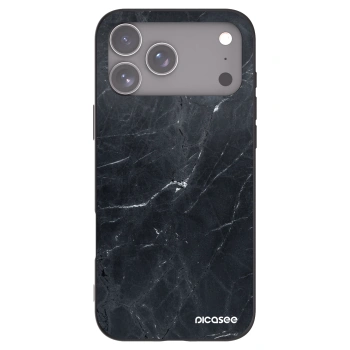 Picasee Μαύρη θήκη σιλικόνης για Apple iPhone 17 Pro Max - Black marble