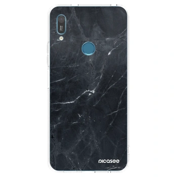 Picasee διαφανής θήκη σιλικόνης Huawei Y6 2019 - Black marble