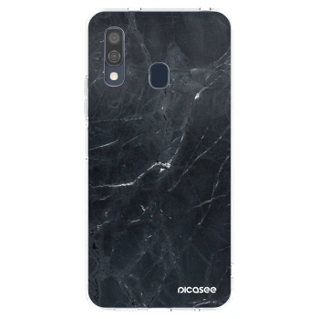 Picasee διαφανής θήκη σιλικόνης Samsung Galaxy A40 A405F - Black marble